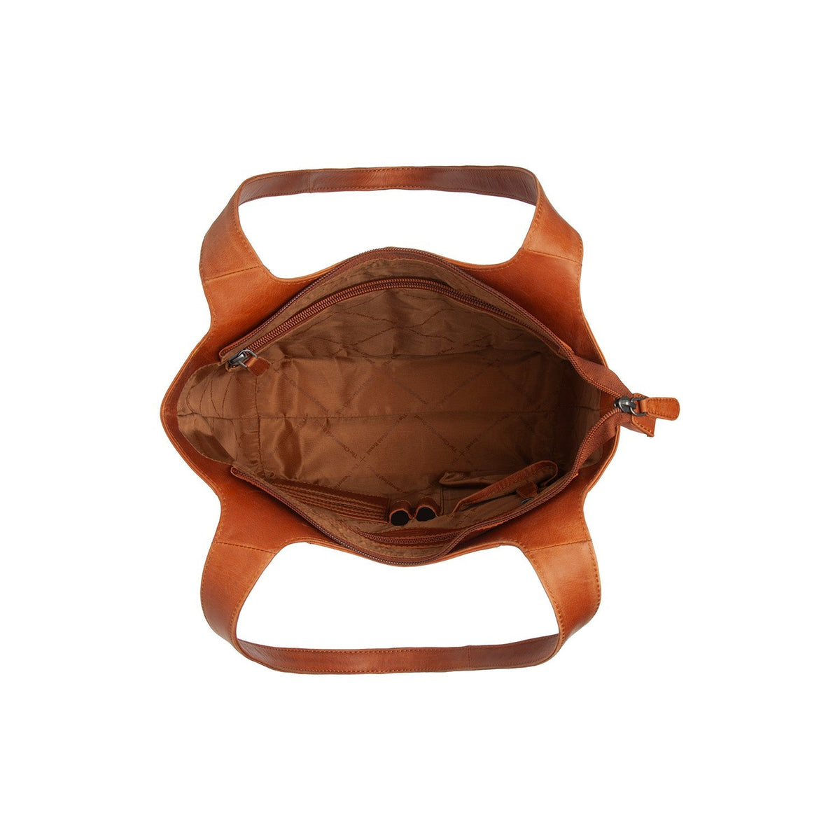 Cognac Leather Shoulder Bag Tofino, detail view 4