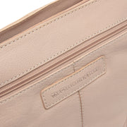 Solid Antique Brass Hardware &amp; Heavy-Duty Dual Zipper Detail on Zarita Full-Grain Leather Shoulder Bag da Donna