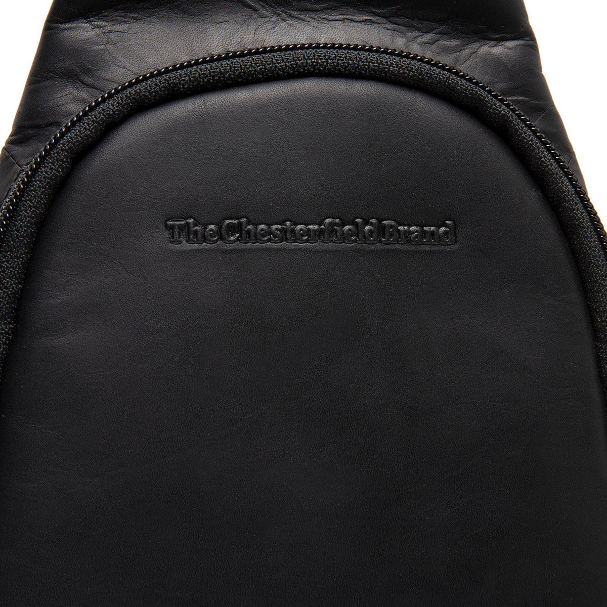 Solid Antique Brass Hardware &amp; Heavy-Duty Dual Zipper Detail on Leather Sling Bag Bowey da Donna