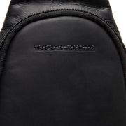 Solid Antique Brass Hardware &amp; Heavy-Duty Dual Zipper Detail on Leather Sling Bag Bowey da Donna