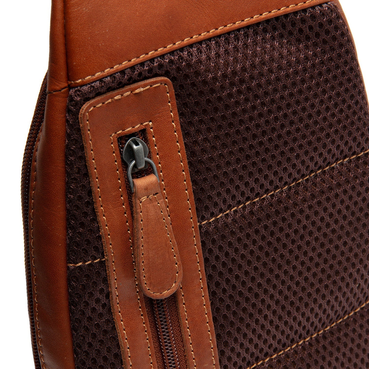 Cognac Leather Sling Bag Bowey da Donna, detail view 5