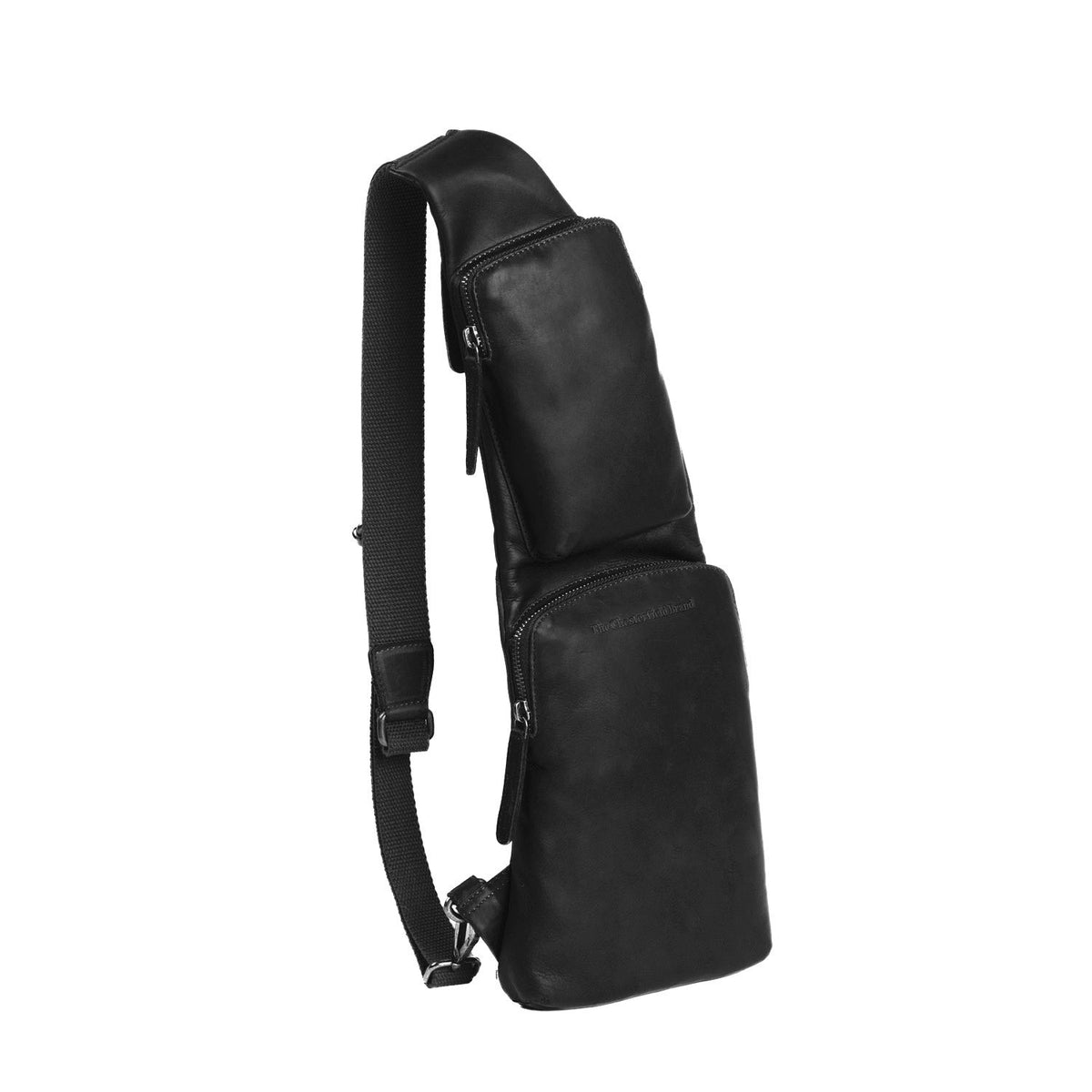Leather Sling Bag Logan da Donna in Classic 100% Full-Grain Leather - Full Exterior Front Profile View | Acquista online