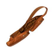 Cognac Leather Sling Bag Logan da Donna, detail view 5