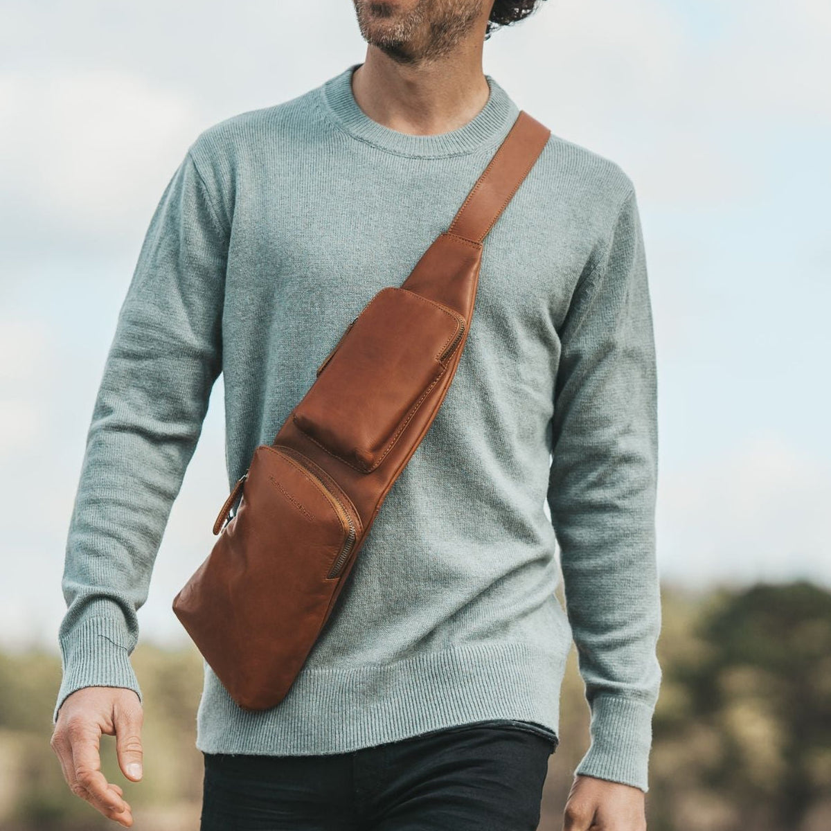 Leather Sling Bag Logan da Donna – Vista prodotto alternativa 2