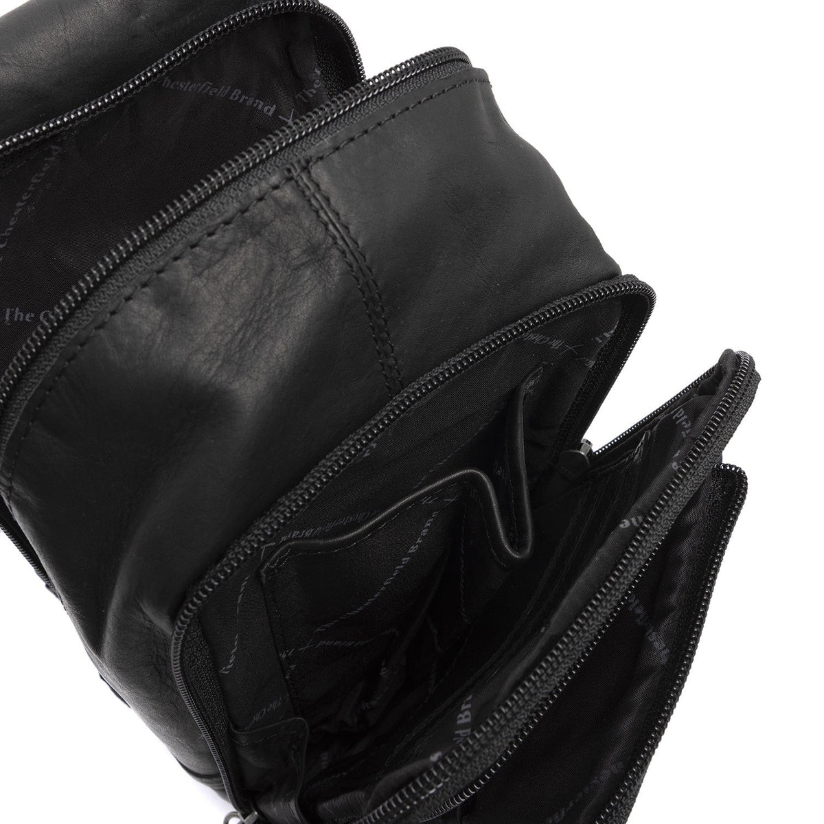 Leather Sling Bag Riga da Donna - Structured Side Profile Showing Gusset Depth &amp; Expansion Capacity