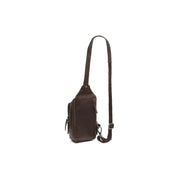 Brown Leather Sling Bag Riga da Donna, detail view 4