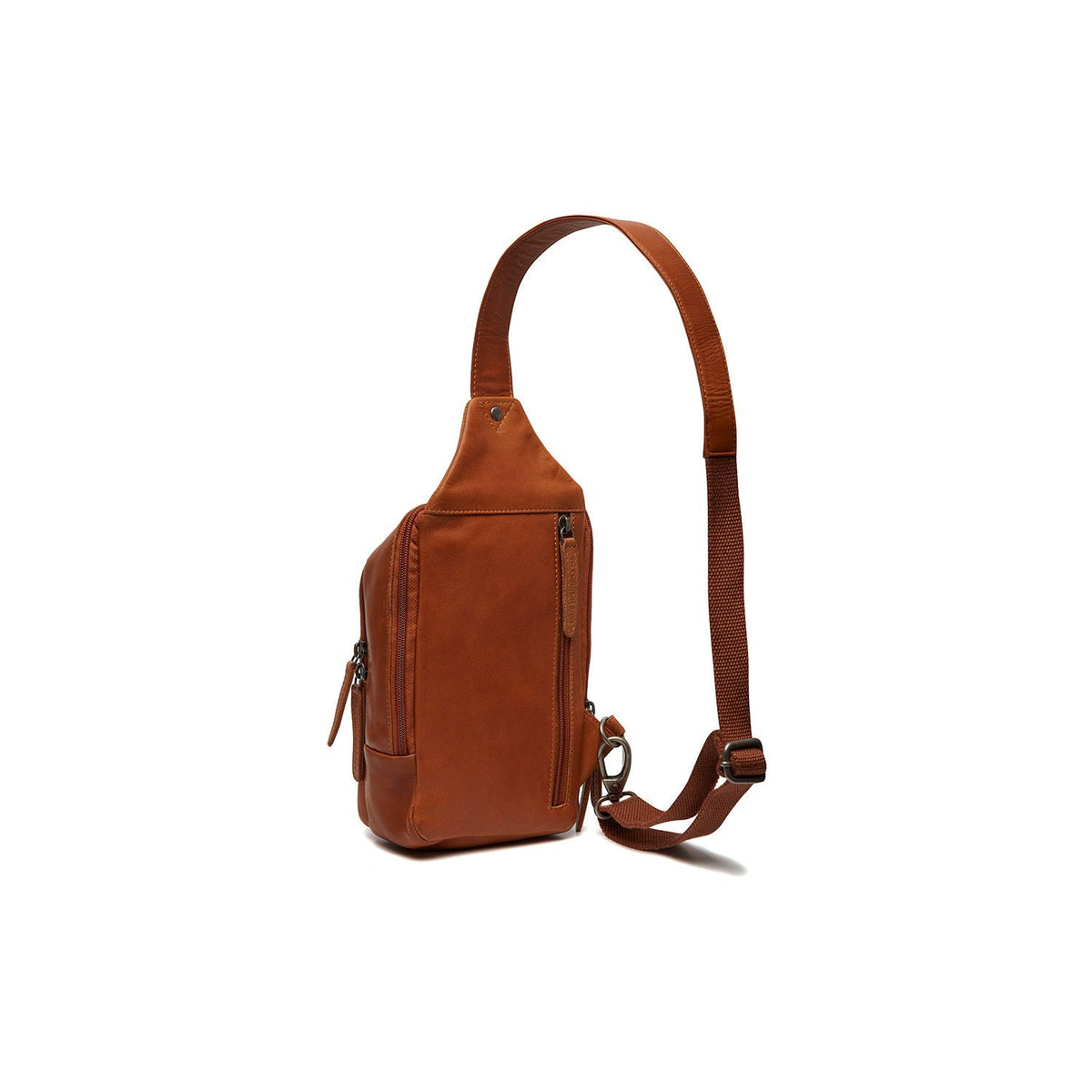 Cognac Leather Sling Bag Riga da Donna, detail view 5