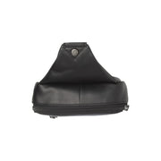 Leather Sling Bag Salla da Donna - Structured Side Profile Showing Gusset Depth &amp; Expansion Capacity