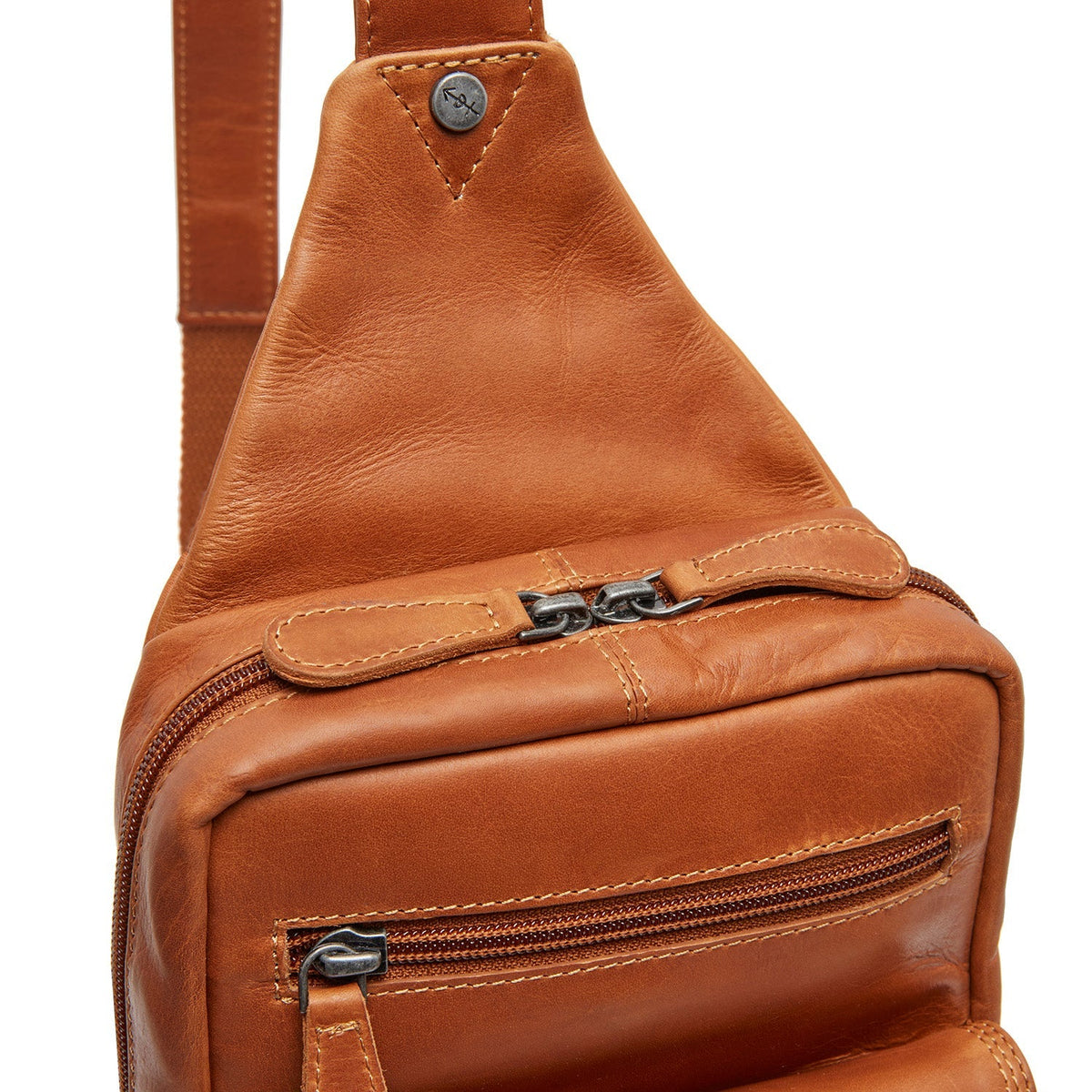 Cognac Leather Sling Bag Turelle da Donna, detail view 1