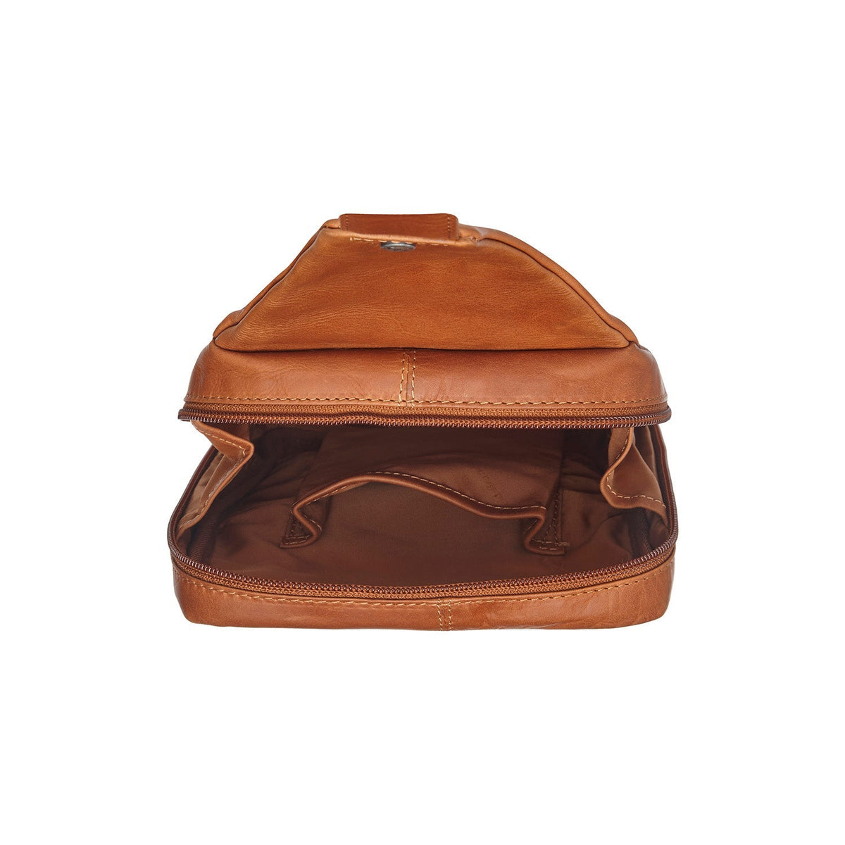 Cognac Leather Sling Bag Turelle da Donna, detail view 4