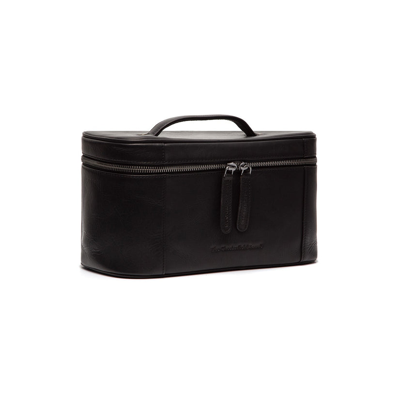 Limone Full-Grain Leather Toiletry Bag in Classic 100% Full-Grain Leather - Front Profile View & Tailored Silhouette | Buy Online