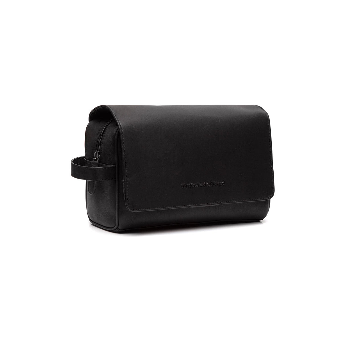 Rosario Full-Grain Leather Toiletry Bag da Donna in Classic 100% Full-Grain Leather - Vista frontale e linea su misura | Acquista online
