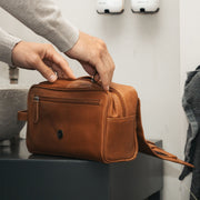 Rosario Full-Grain Leather Toiletry Bag da Donna – Vista prodotto alternativa 3