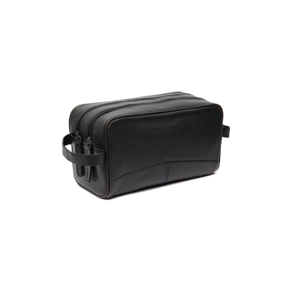 Stacey Full-Grain Leather Toiletry Bag da Donna in Classic 100% Full-Grain Leather - Vista frontale e linea su misura | Acquista online
