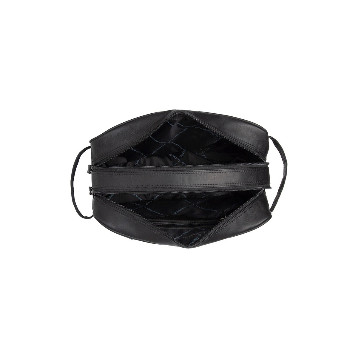 Tailored Rib Cuffs &amp; Hem Craftsmanship Construction Detail on Stefan Full-Grain Leather Toiletry Bag da Donna