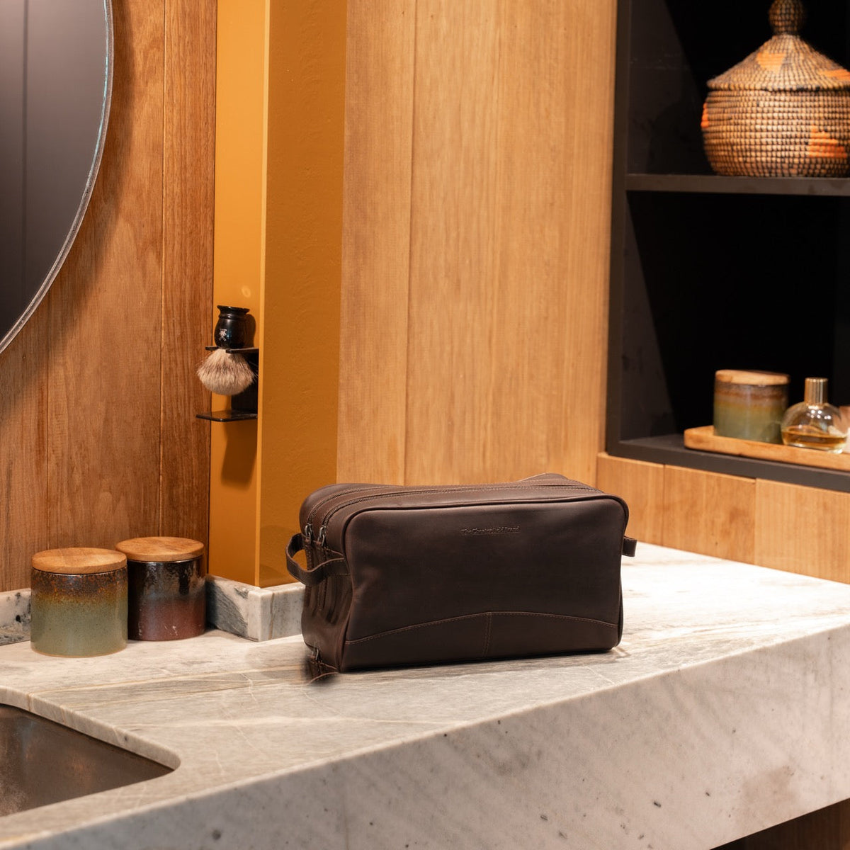 Stefan Full-Grain Leather Toiletry Bag da Donna – Vista prodotto alternativa 2