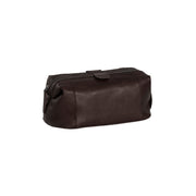 Tailored Rib Cuffs &amp; Hem Craftsmanship Construction Detail on Vince Full-Grain Leather Toiletry Bag da Donna