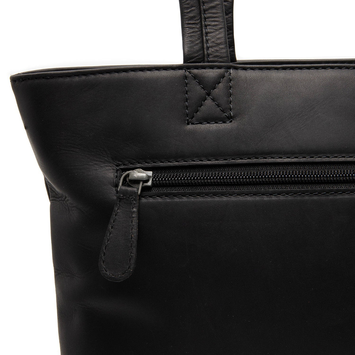 Alveron Full-Grain Leather Tote Bag da Donna - Structured Side Profile Showing Gusset Depth &amp; Expansion Capacity