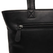 Alveron Full-Grain Leather Tote Bag da Donna - Structured Side Profile Showing Gusset Depth &amp; Expansion Capacity