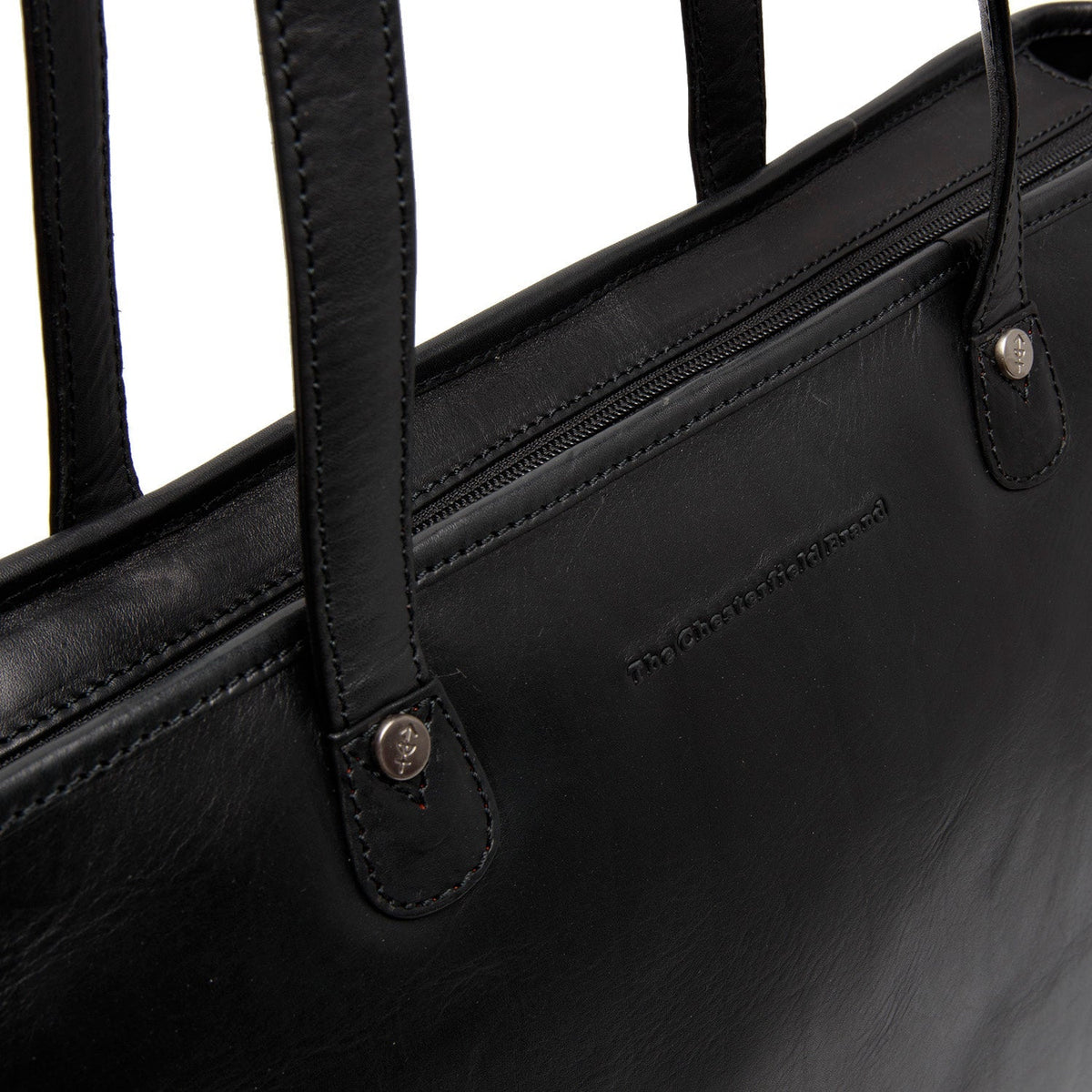 Astano Full-Grain Leather Tote Bag da Donna - Structured Side Profile Showing Gusset Depth &amp; Expansion Capacity