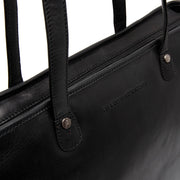 Astano Full-Grain Leather Tote Bag da Donna - Structured Side Profile Showing Gusset Depth &amp; Expansion Capacity