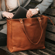 Berlin Full-Grain Leather Tote Bag da Donna – Vista prodotto alternativa 2