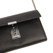 Elba Full-Grain Leather Waiter Wallet da Donna - Structured Side Profile Showing Gusset Depth &amp; Expansion Capacity