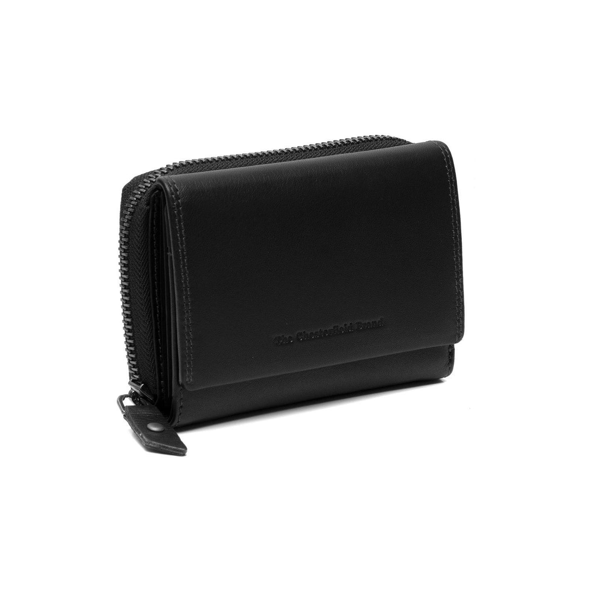 Doniva Full-Grain Portafoglio in Pelle da Donna in Classic 100% Full-Grain Leather - Full Exterior Front Profile View | Acquista online