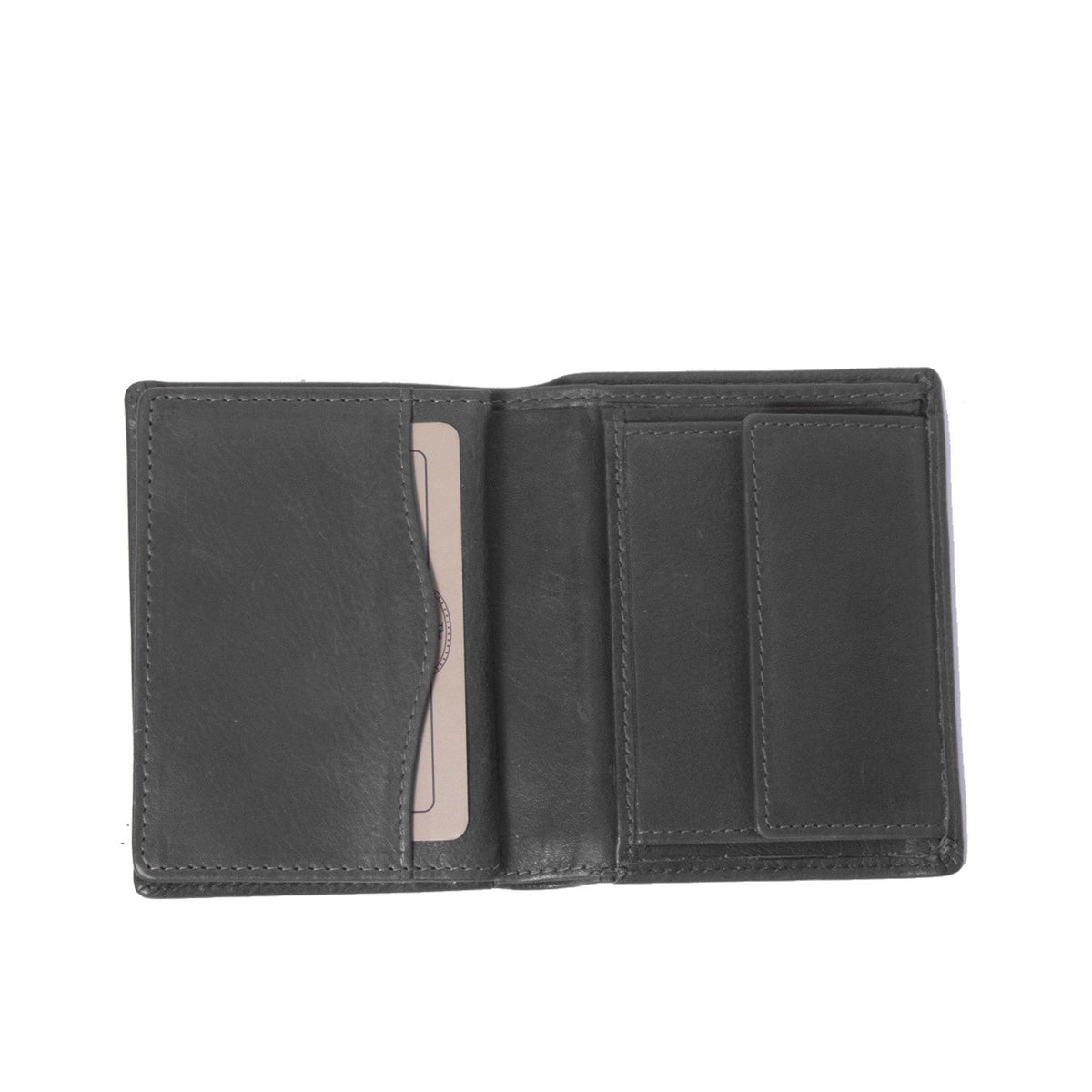 Hereford Full-Grain Portafoglio in Pelle da Uomo - Structured Side Profile Showing Gusset Depth &amp; Expansion Capacity