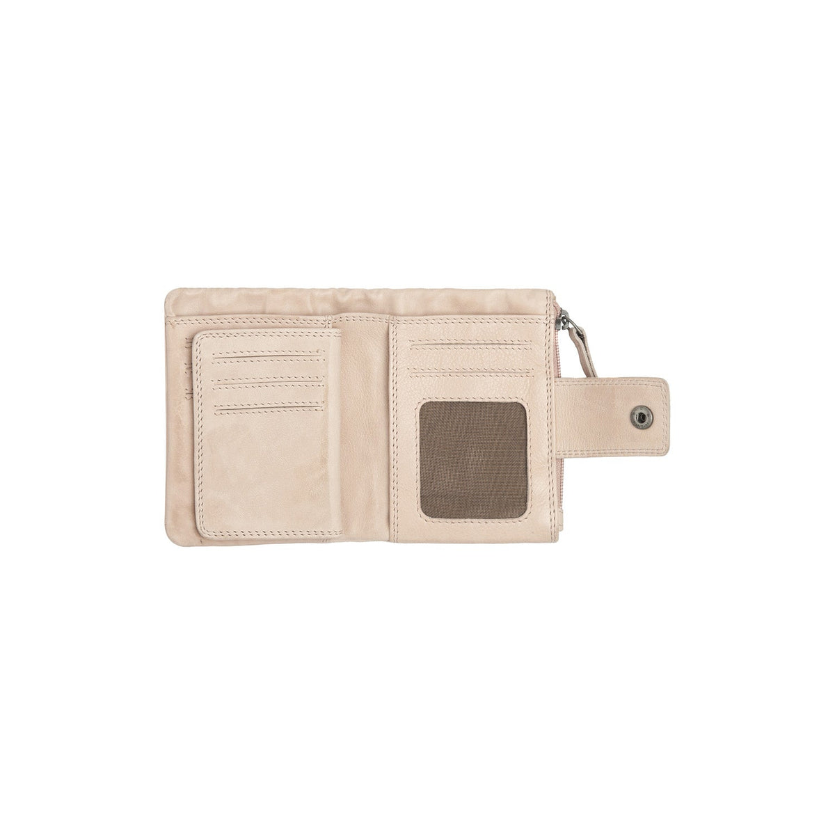 Classic 100% Full-Grain leather Wallet - Rear Perspective Showing Reinforced Leather Straps &amp; Stitching