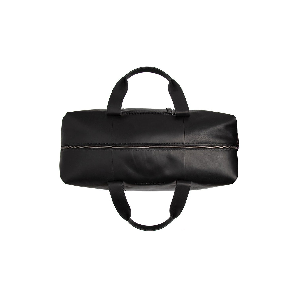 Solid Antique Brass Hardware &amp; Heavy-Duty Dual Zipper Detail on Conor Full-Grain Leather Weekender Bag da Donna