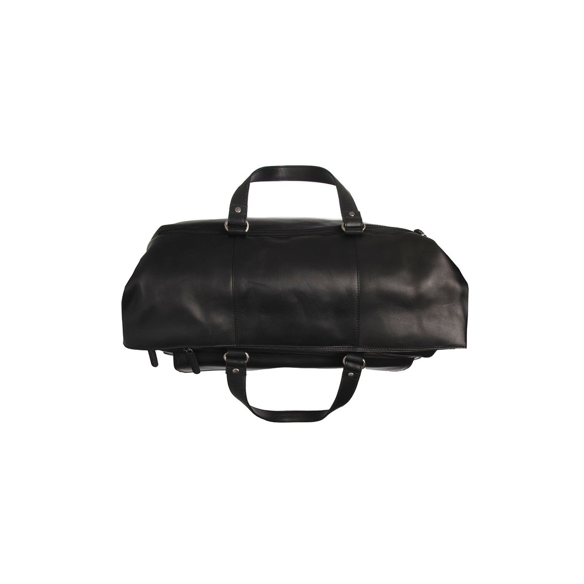 Lazio Full-Grain Leather Weekender Bag da Donna - Structured Side Profile Showing Gusset Depth &amp; Expansion Capacity