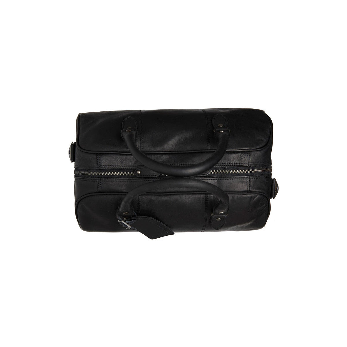 Liam Full-Grain Leather Weekender Bag da Donna - Structured Side Profile Showing Gusset Depth &amp; Expansion Capacity
