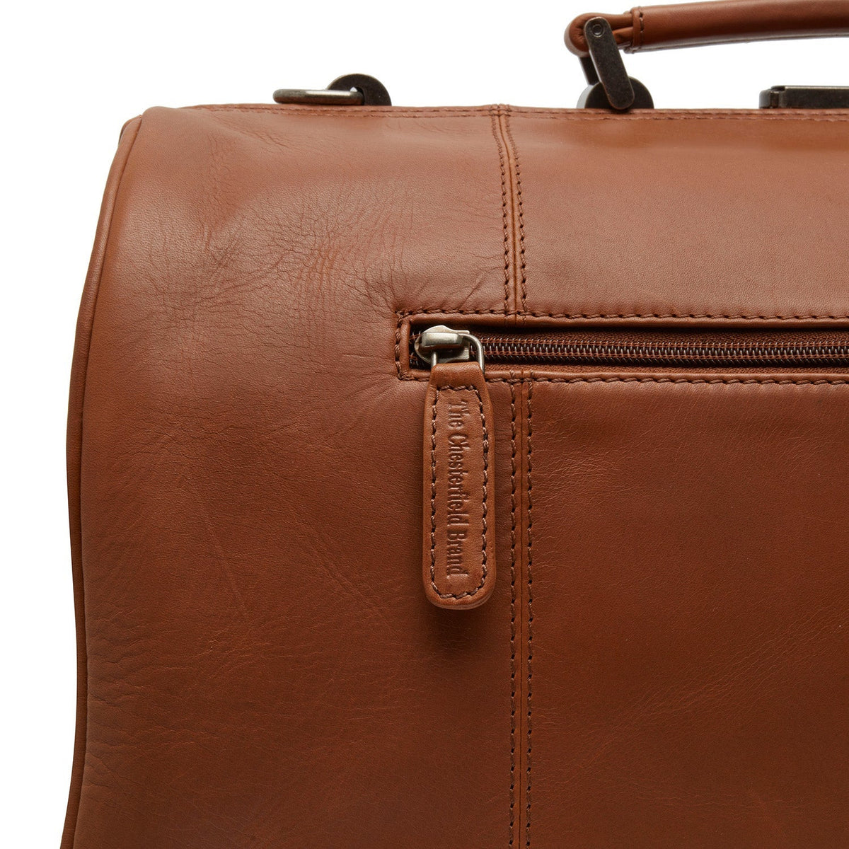 Texel Full-Grain Leather Weekender Bag da Donna - Structured Side Profile Showing Gusset Depth &amp; Expansion Capacity