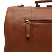 Texel Full-Grain Leather Weekender Bag da Donna - Structured Side Profile Showing Gusset Depth &amp; Expansion Capacity