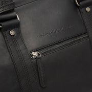 Classic 100% Full-Grain Leather Duffle Bag - Rear Perspective Showing Reinforced Leather Straps &amp; Stitching