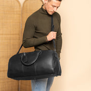 William Full-Grain Leather Weekender Bag da Donna - Structured Side Profile Showing Gusset Depth &amp; Expansion Capacity