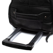 Solid Antique Brass Hardware &amp; Heavy-Duty Dual Zipper Detail on Leather Weekender Trolley Jayven da Donna