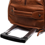 Cognac Leather Weekender Trolley Jayven da Donna, detail view 1