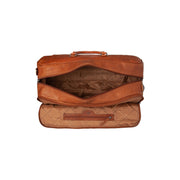Cognac Leather Weekender Trolley Jayven da Donna, detail view 4