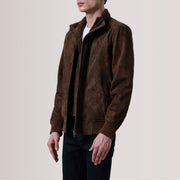 Lester Marrone Suede Bomber in Pelle da Uomo – Vista prodotto alternativa 4