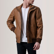 Lester Marrone Suede Bomber in Pelle da Uomo – Vista prodotto alternativa 1