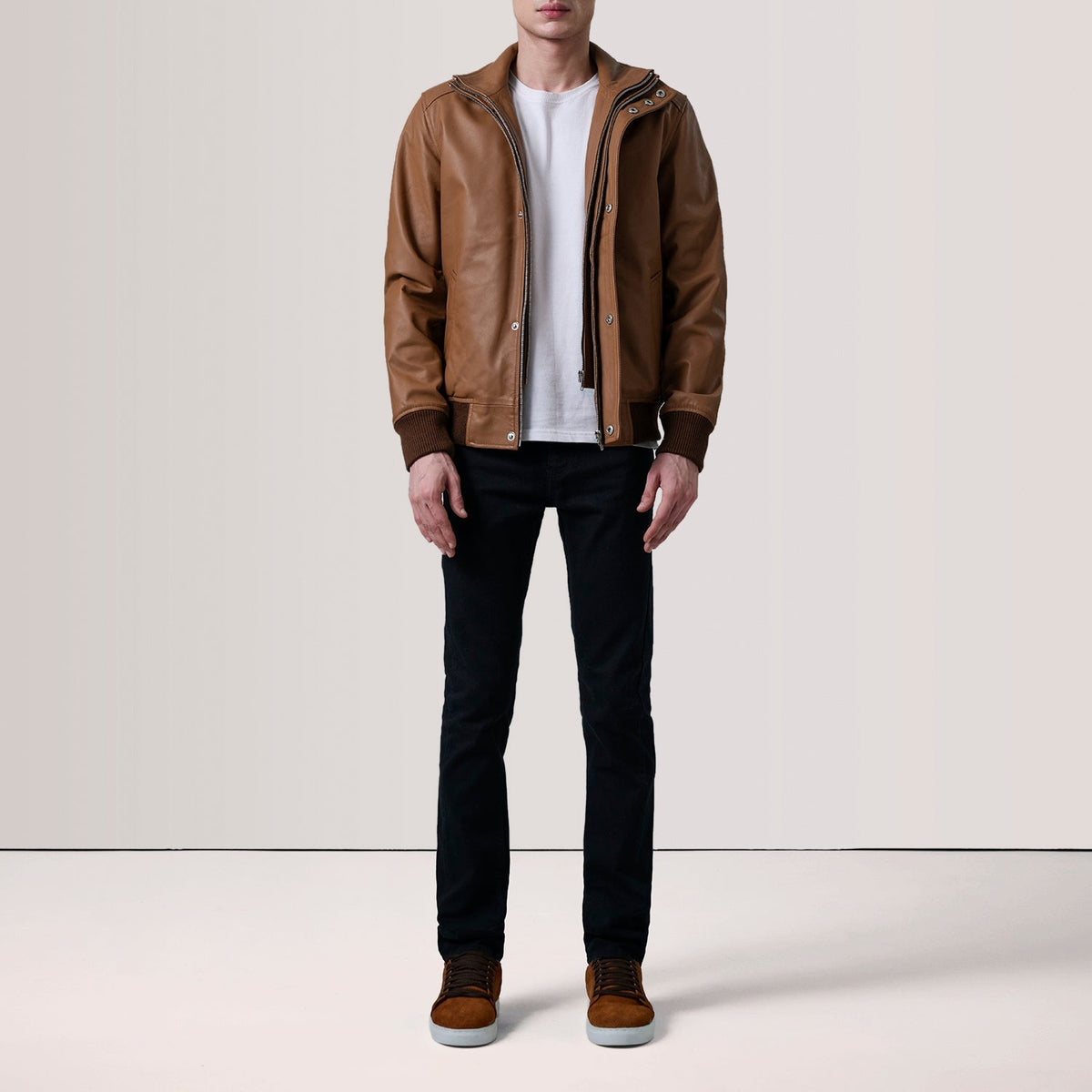 Lester Marrone Suede Bomber in Pelle da Uomo – Vista prodotto alternativa 2