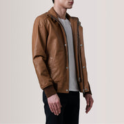 Lester Marrone Suede Bomber in Pelle da Uomo – Vista prodotto alternativa 3