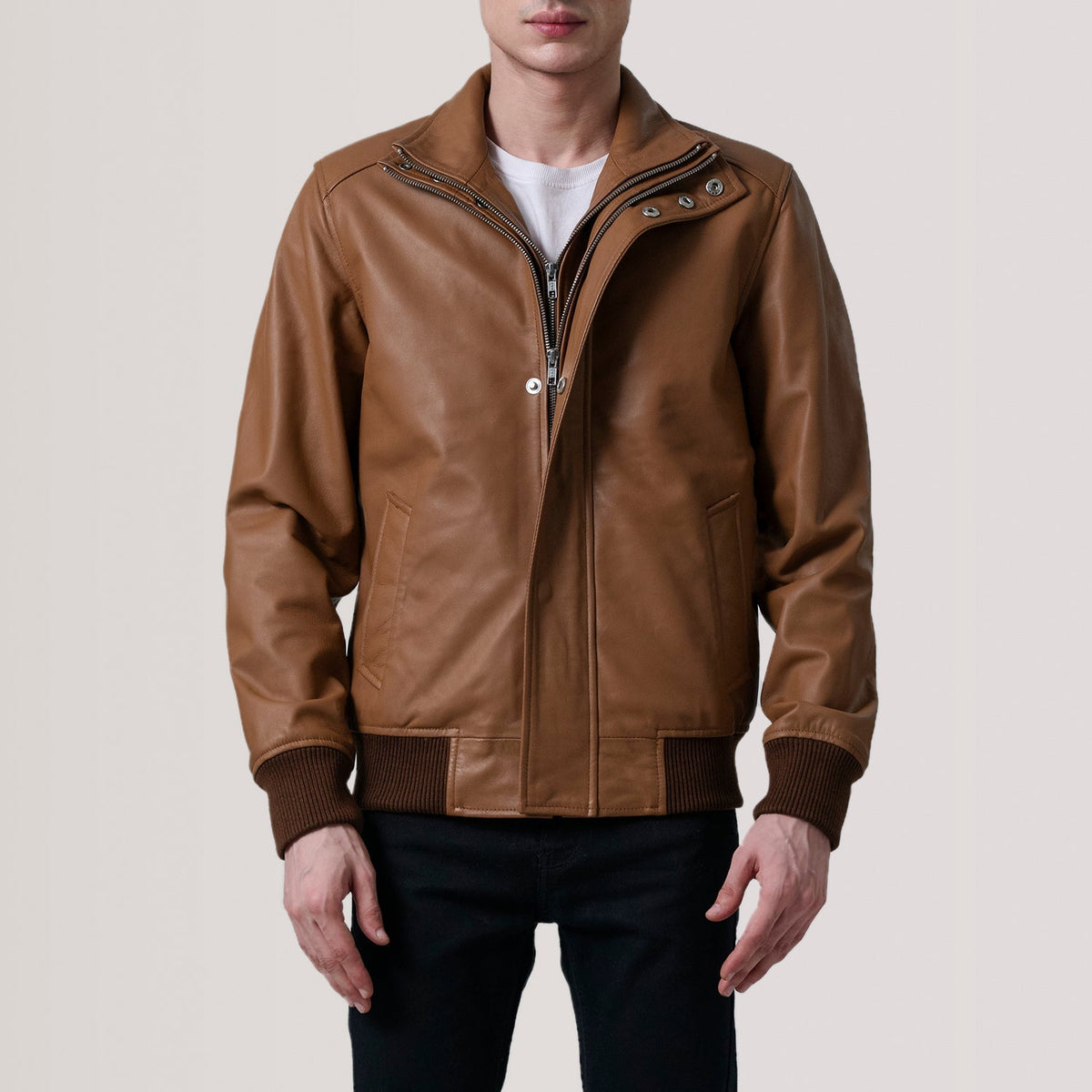 Lester Marrone Suede Bomber in Pelle da Uomo – Vista prodotto alternativa 4