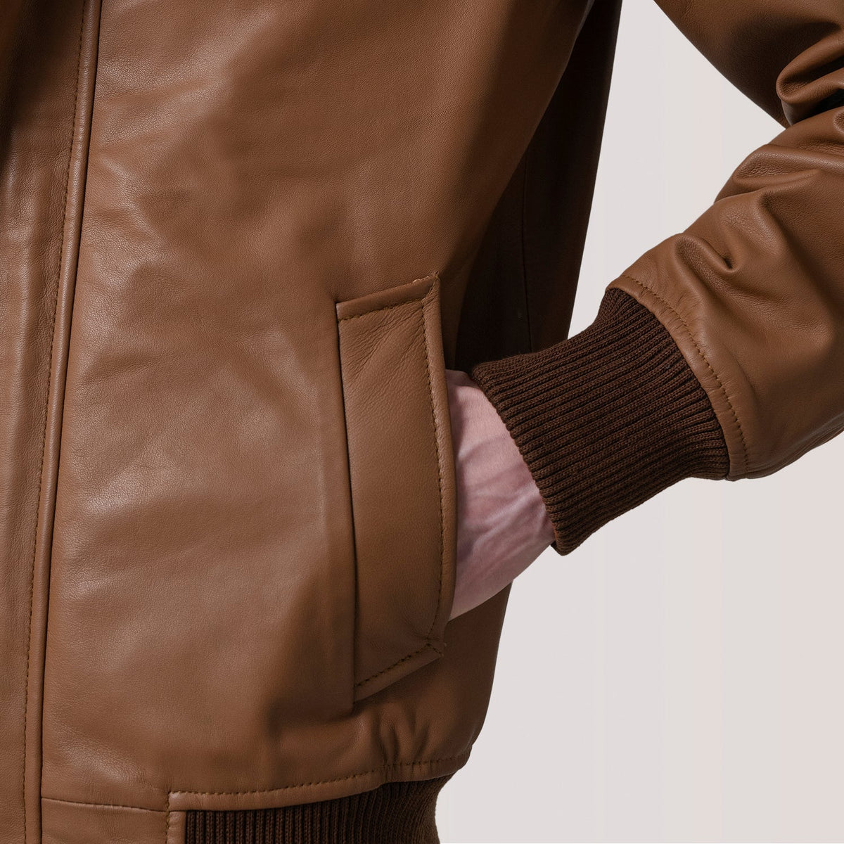 Lester Marrone Suede Bomber in Pelle da Uomo – Vista prodotto alternativa 6