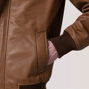 Lester Marrone Suede Bomber in Pelle da Uomo – Vista prodotto alternativa 6