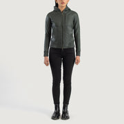 Luna Hooded Bomber in Pelle da Donna – Vista prodotto alternativa 3