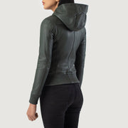 Luna Hooded Bomber in Pelle da Donna – Vista prodotto alternativa 5