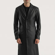
Dettaglio ravvicinato of Notch & Button Hardware on Mateo Black Leather Single Breasted Coat